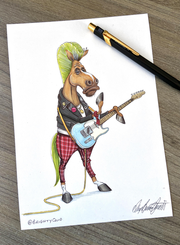 A Rocking Horse - Ink Drawing