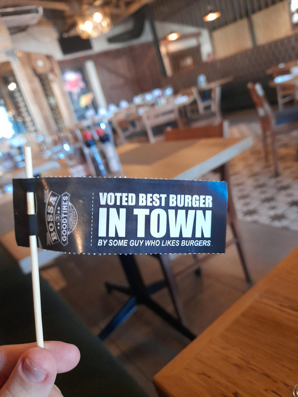 A sharp little burger flag at a local restauramt
