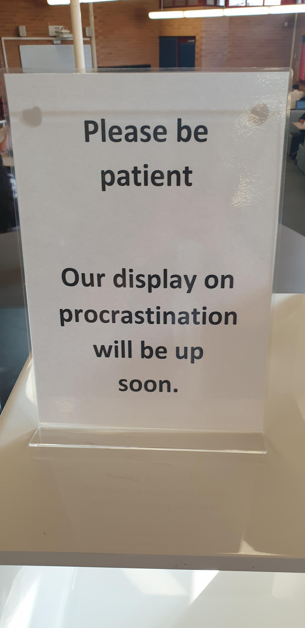 A sign at my school library