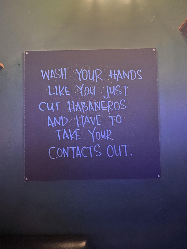 A sign at the local bar