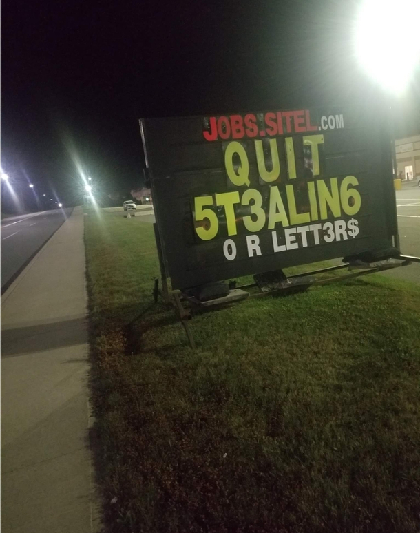 A sign by my place