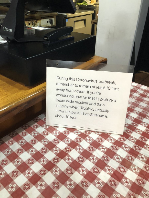 A sign for the folks in Chicago that dont get the social distancing thing