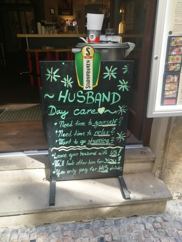 A sign in Prague
