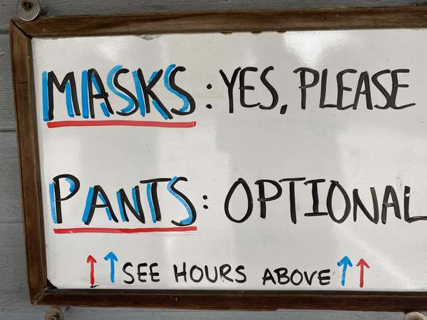A sign outside a shop I recently visited