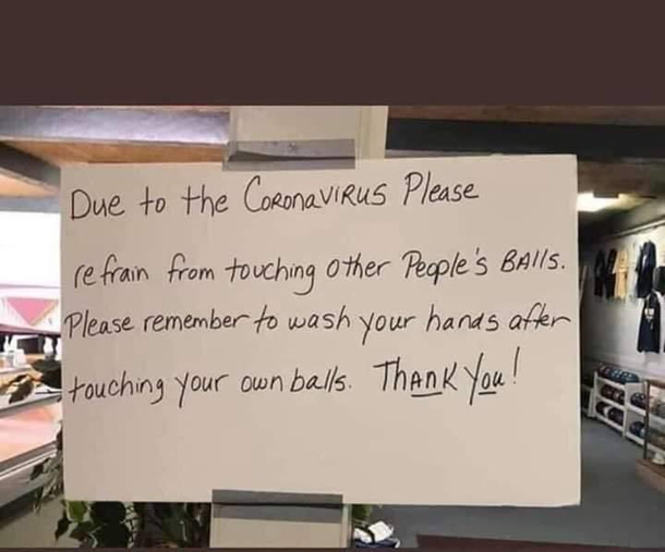 A sign put up at a bowling alley