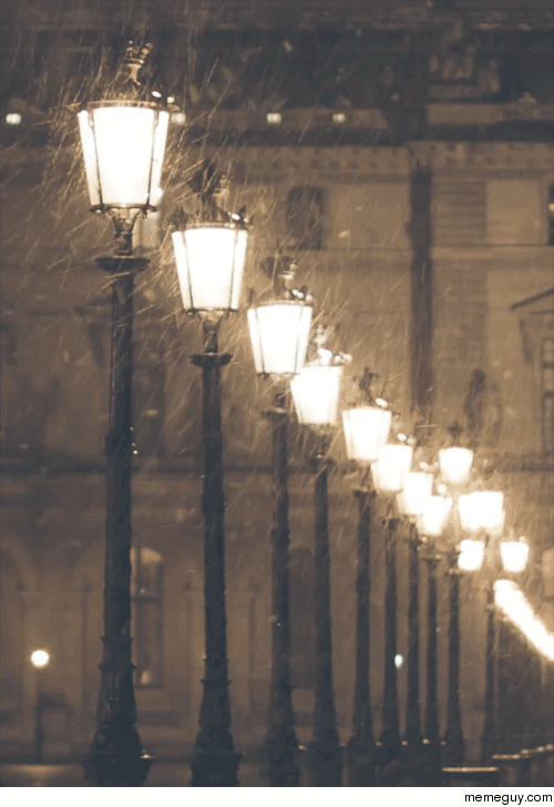 A snowy night