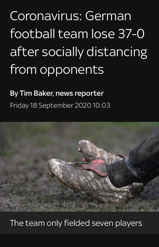 A socially distanced soccer match
