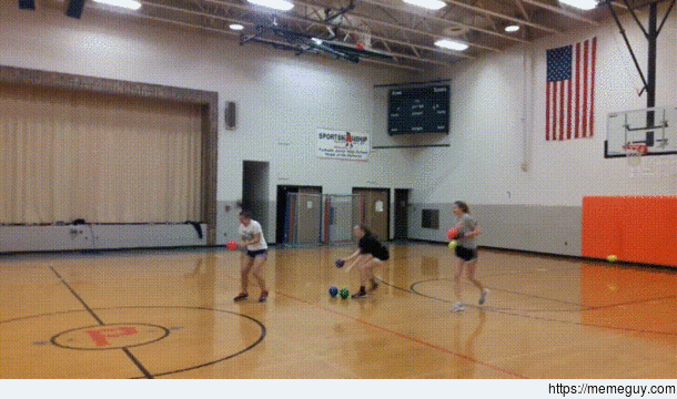 A softball pitcher fills in for the dodgeball team