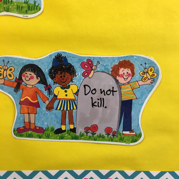 A sticker in my Pre-K room