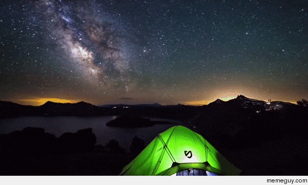A tent under the stars