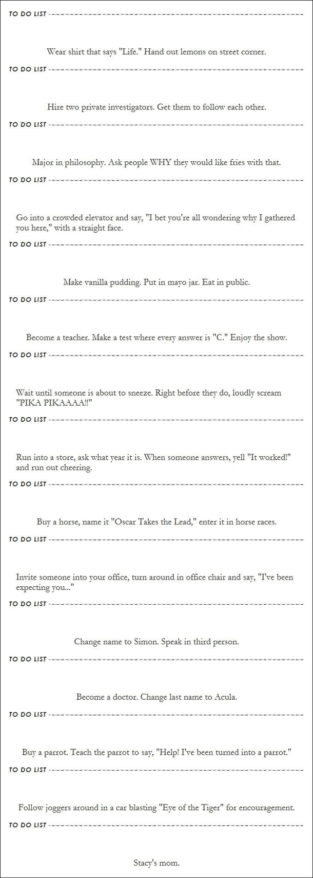 A To Do List