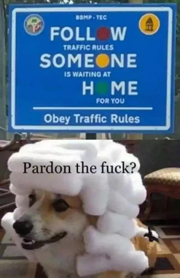 A traffic sign in Bangalore