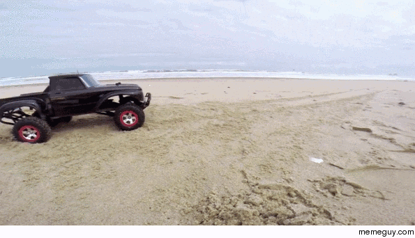 A truck being chased