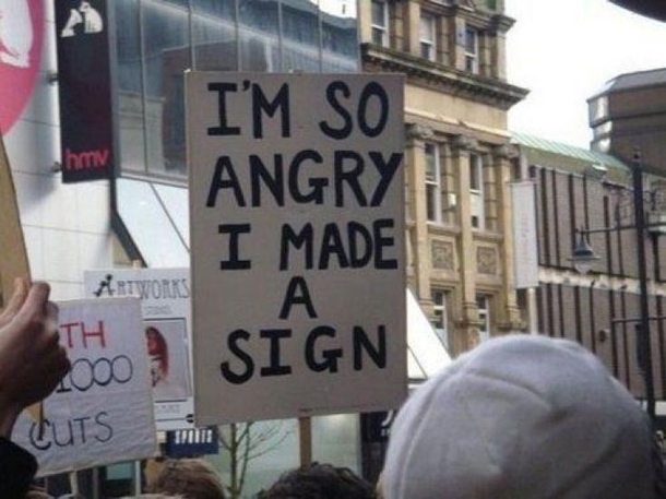 A VERY angry protester