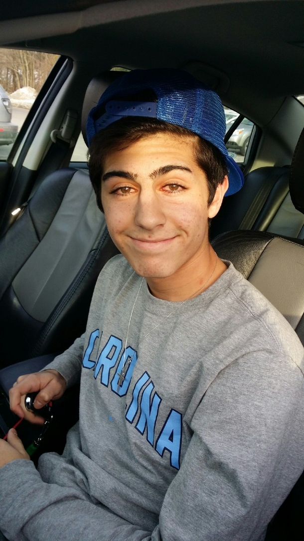 A while ago my mom pulled my younger brother over because she suspected he was stoned He claimed he looked fine and challenged her to take a picture for later You be the judge