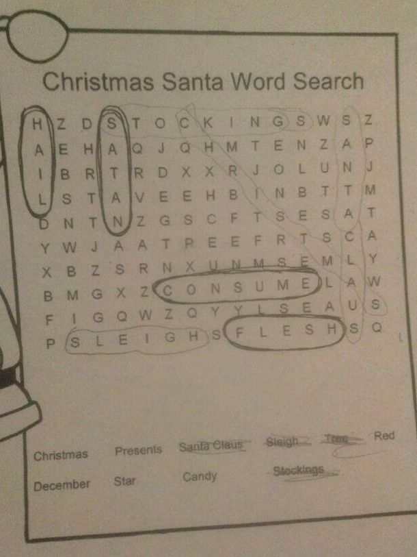 A wholesome night working on our Christmas word search