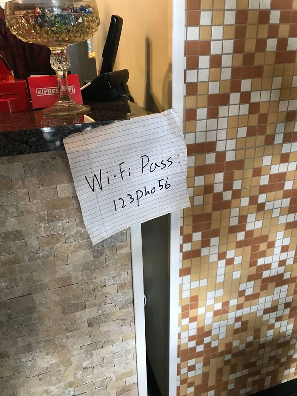 A wifi password thats pho real funny
