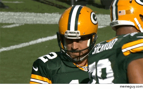 Aaron Rodgers with the audible