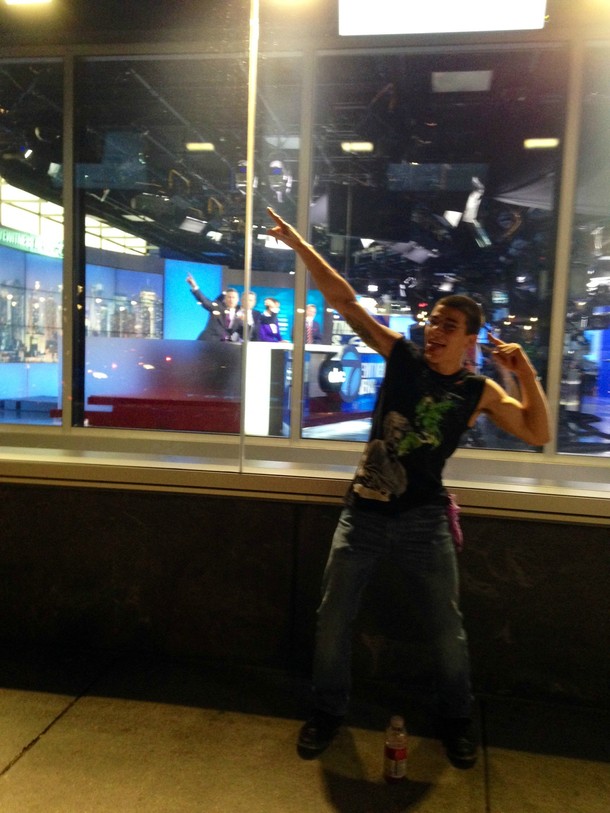 ABC guy photo bombed my other friend