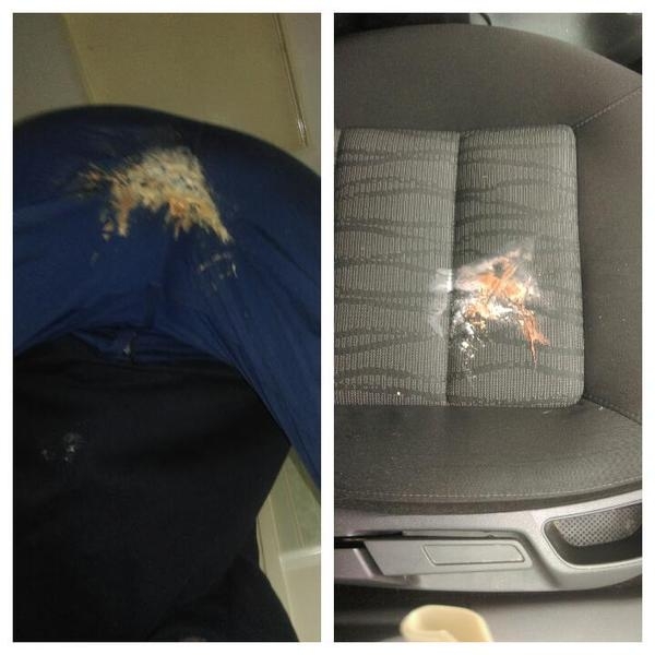 Accidentally sat on a Cream Egg for  hours whilst driving
