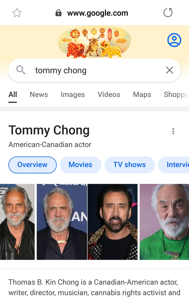 According to Google Tommy Chong spent his younger years stealing the Declaration of Independence and breaking into Alcatraz