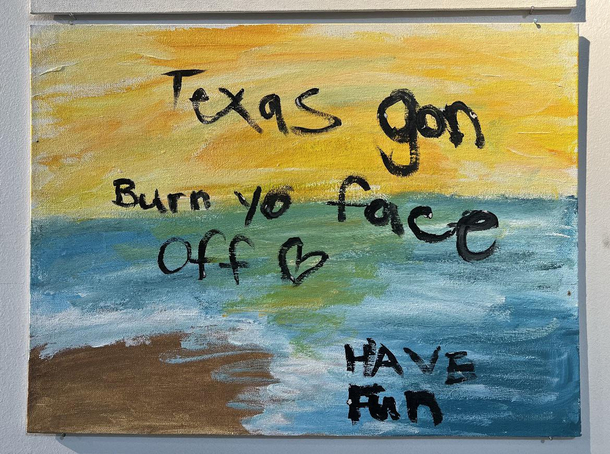 Accurate kids art displayed at the Austin Airport