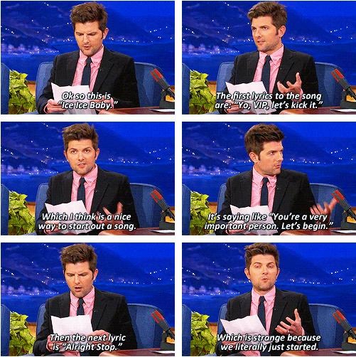 Adam Scott breaks down Ice Ice Baby