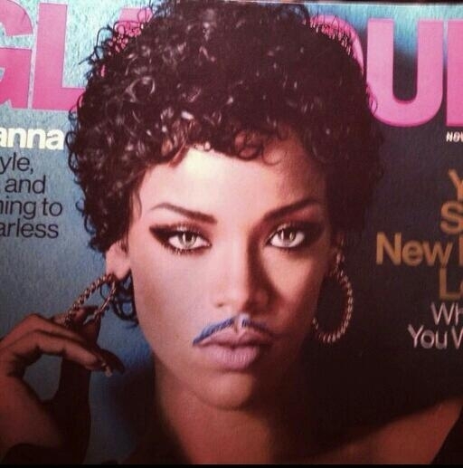 Add a mustache to Rhianna and she becomes Prince