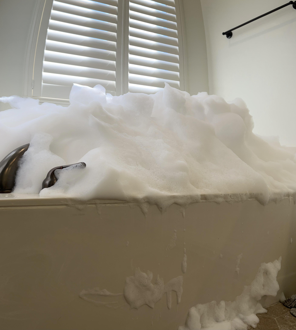 Add a tablespoon of dish liquid to clean your bath jets they say