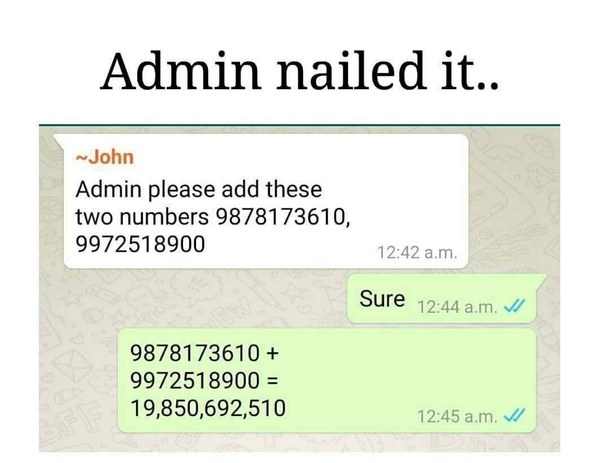 Admin nailed it