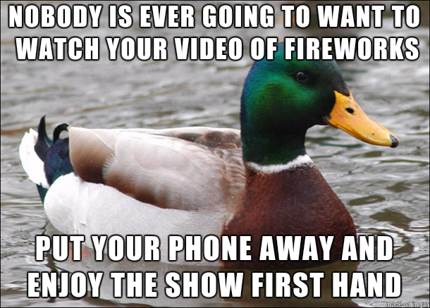 Advice for those of us going to fireworks displays tonight