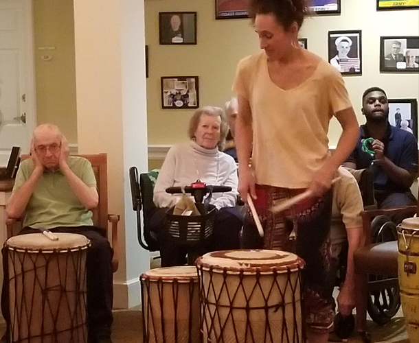 African dancedrum activity at a nursing home but this guy wasnt having it