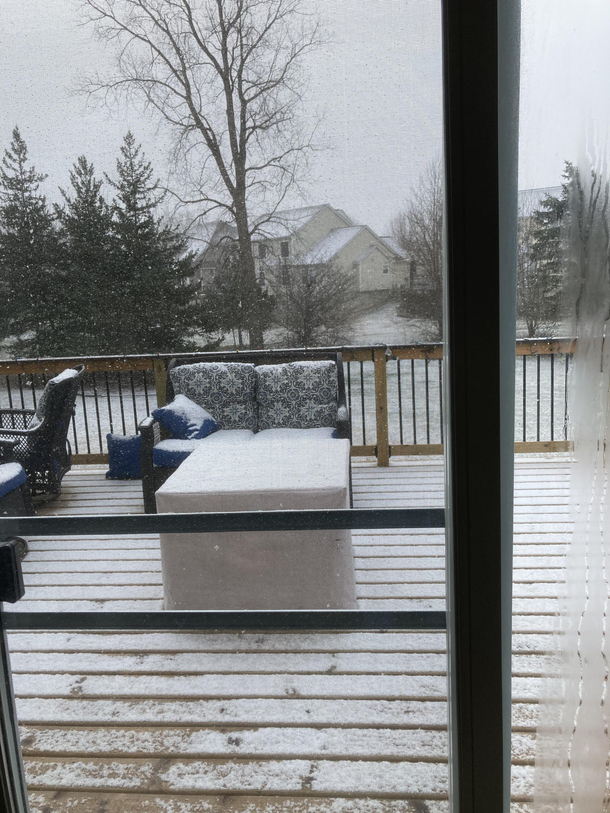 After a week of warm weather this is what Michigan thinks passes as an April Fools joke