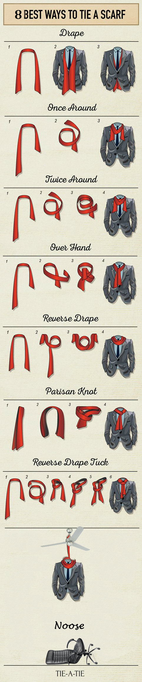 After how to tie a tie here is how to tie a scarf