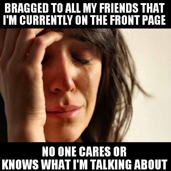After I finally made it to the front page