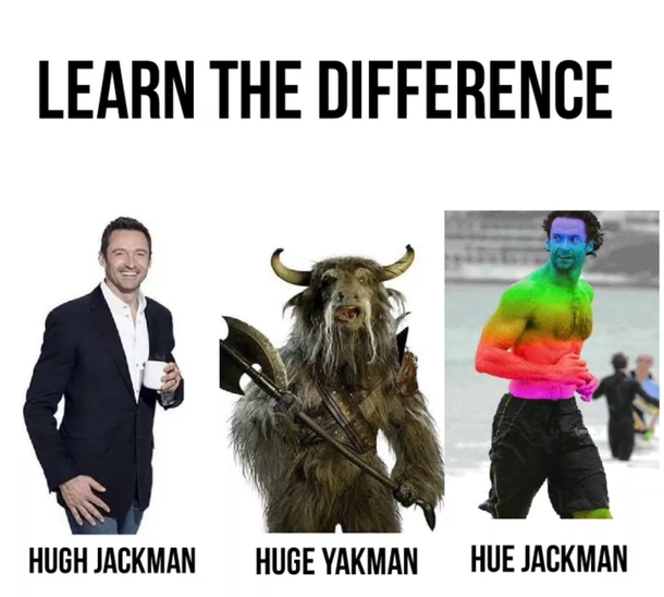 After texting the original to a friend of mine he suggested I added a Hue Jackman to it Done