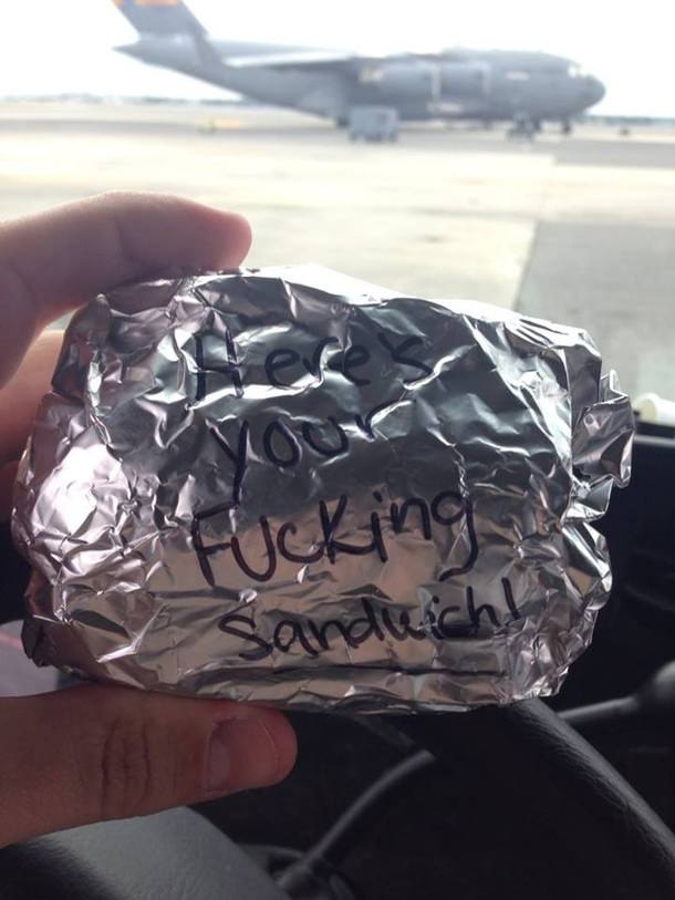 After two days of asking she finally made me a sandwich