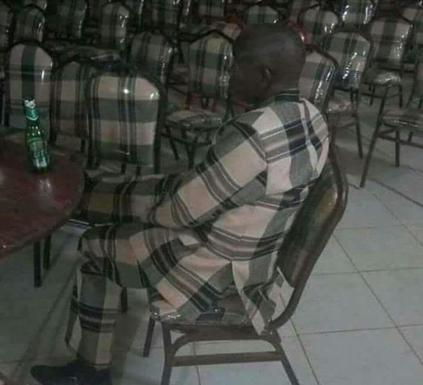 After your tailor told you how expensive the fabric is and how he bought the only one in the market and then BOOM at the event your outfit is same as the chairs