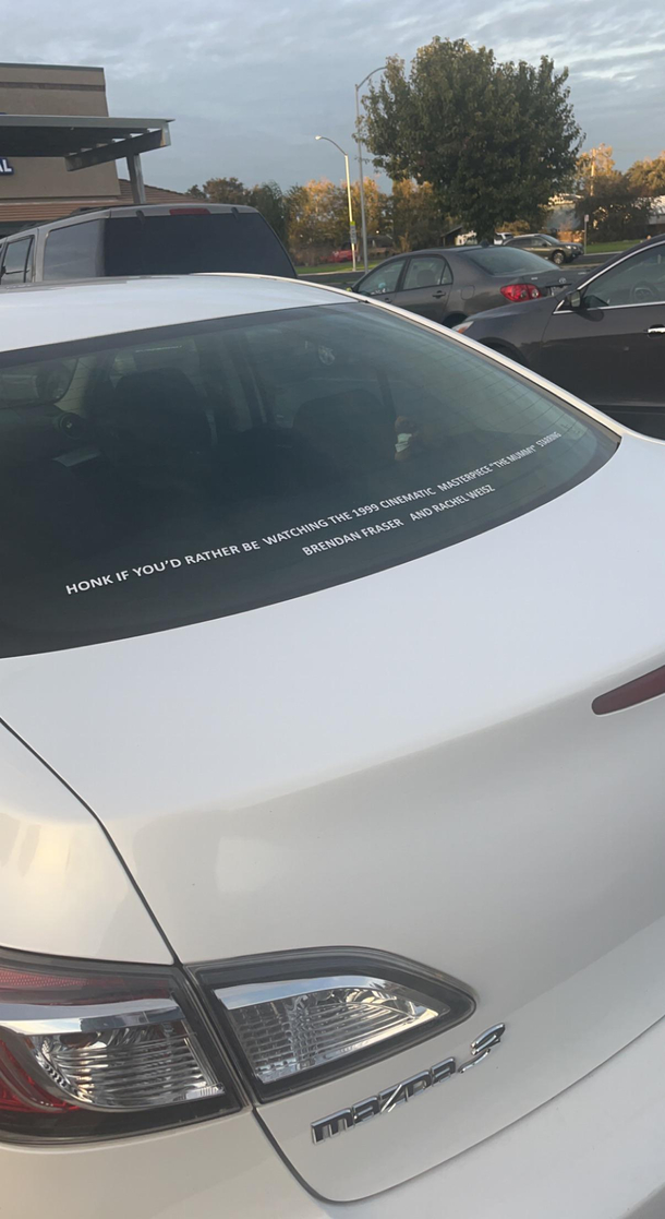 aggressively honks