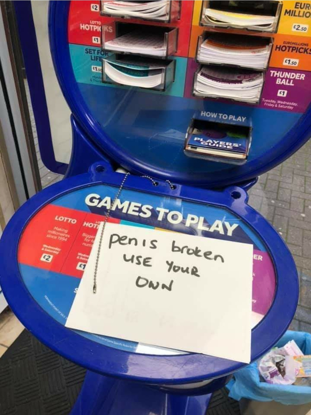 Ah yes My own penis the best way to play the lottery