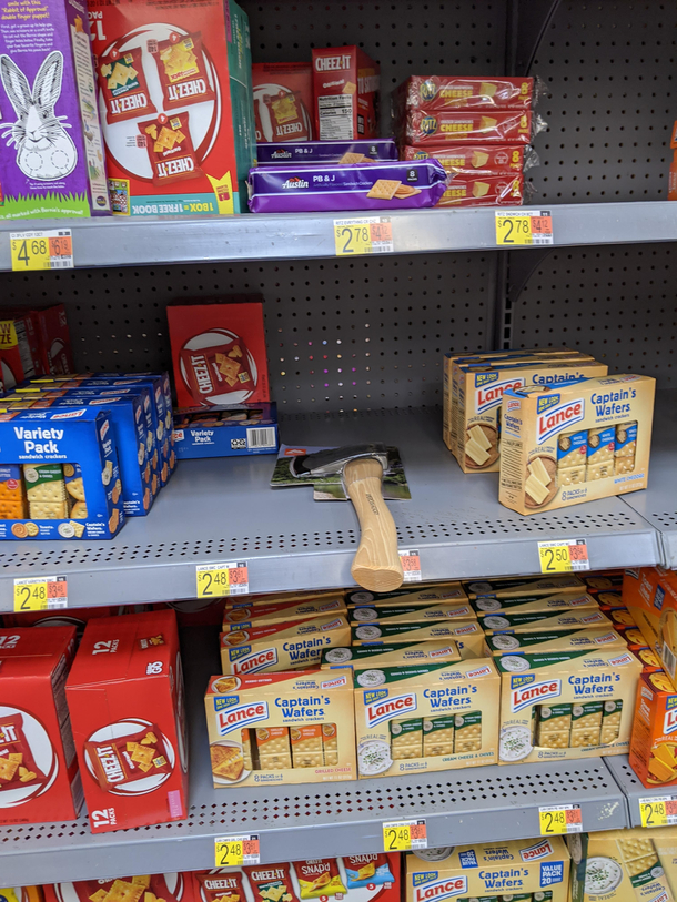 Ah yes the age old choice of hatchet or crackers