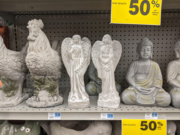Ah yes things that we humans worship Buddha angels and cock