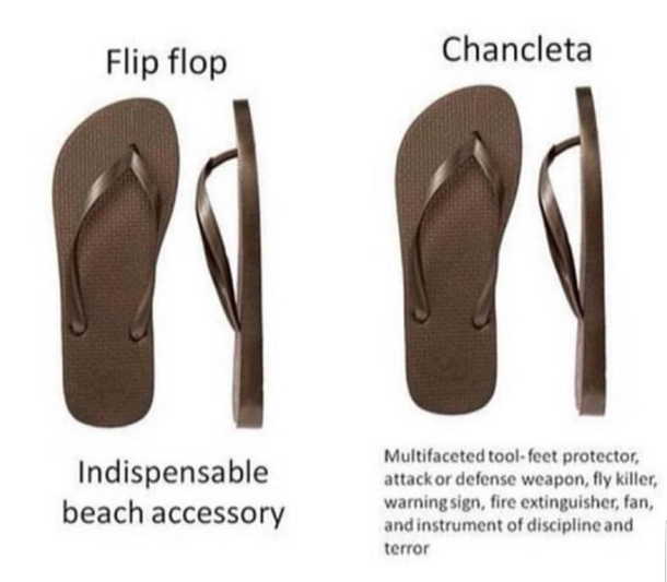Ahh the old chancleta Moms punishment tool of choice