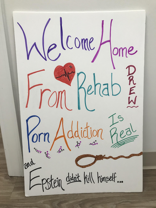 Airport sign I made for my non-addicted boyfriend