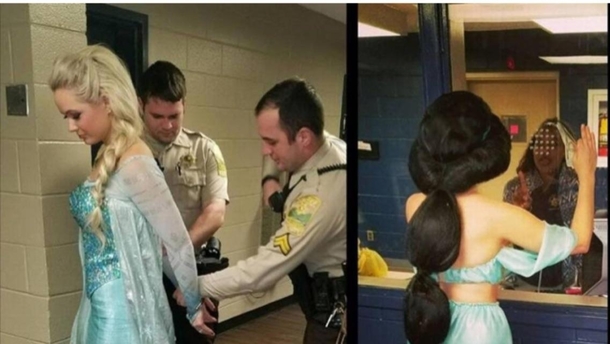 Alabama police arrested Elsa for causing the cold weather amp princess Jasmin shows up to bail her out story in comments