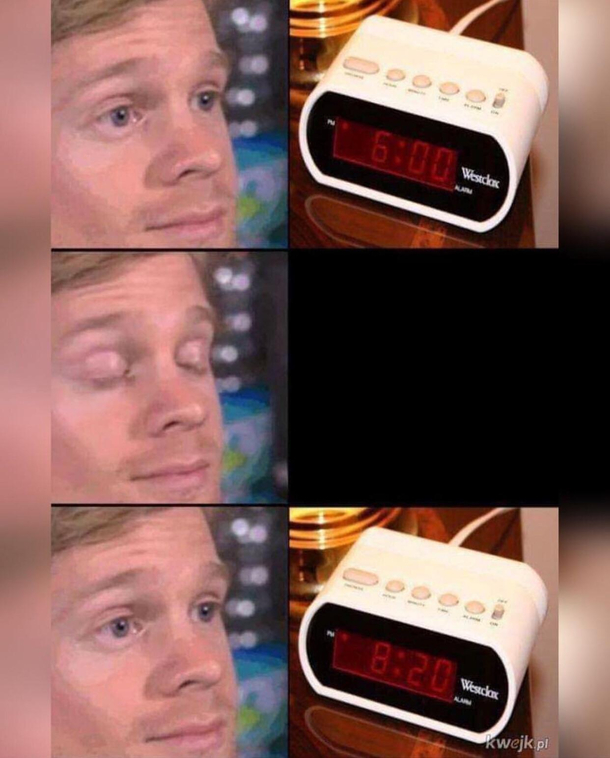 alarm goes off - Meme Guy