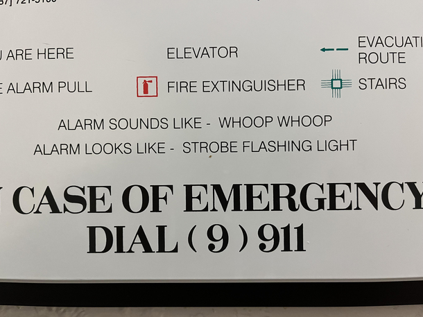 Alarm sounds like whoop whoop