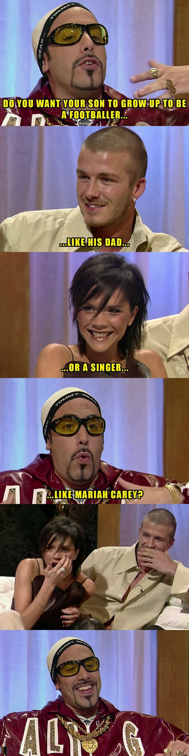 Ali G interviewing David Beckham and Posh Spice