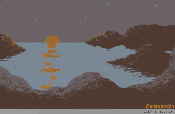 Alien scene -  colors pixel art 
