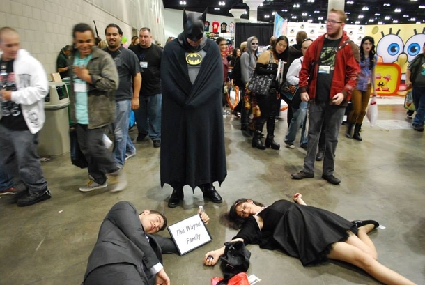 All day this couple ran up to different Batmans yelled son and then dropped to the floor